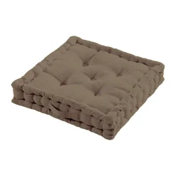 Coussin de sol coton (50 x 50 cm) Pixel Taupe