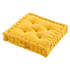 Coussin de sol coton (60 x 60 cm) Pixel Jaune moutarde