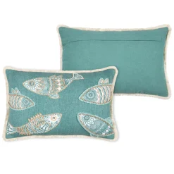 Coussin rectangulaire coton (35 x 50 cm) Barbade Vert céladon