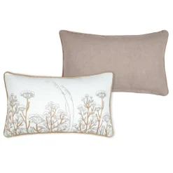 Coussin rectangulaire coton (30 x 50 cm) Oriana Ecru