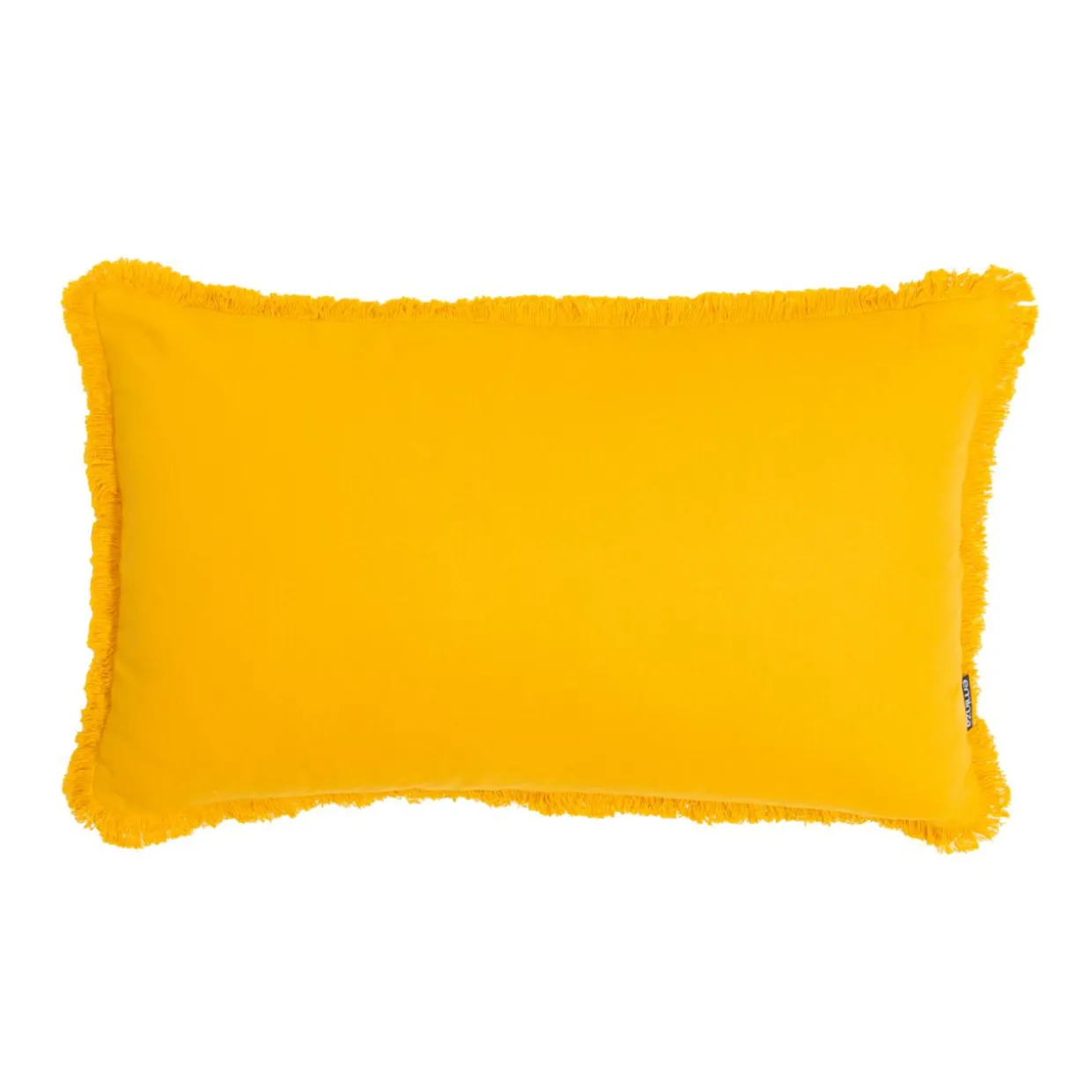 Coussin rectangulaire coton (40 x 60 cm) Pixel franges Jaune moutarde