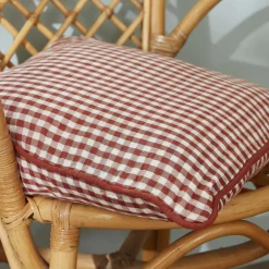 Coussin rectangulaire gaze de coton (40 x 60 cm) Gaïa vichy Terracotta