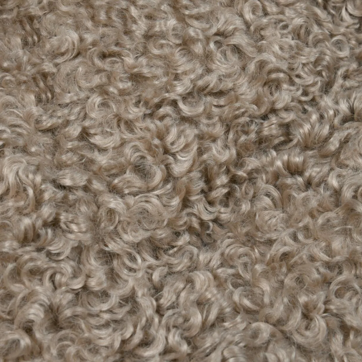 Coussin rond bouclette (40 cm) Cosylife Taupe