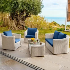 Coussins de remplacement pour salon de jardin Calvi 4 places Bleu