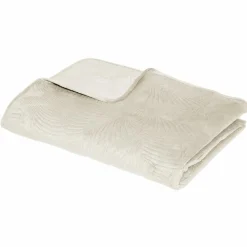 Couvre-lit (260 x 240 cm) Feuilles Ivoire