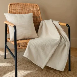 Couvre-lit coton tissé (220 x 250 cm) Léa Beige pampa