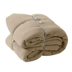 Couvre-lit matelassé gaze de coton (260 x 240 cm) Gaïa Ficelle