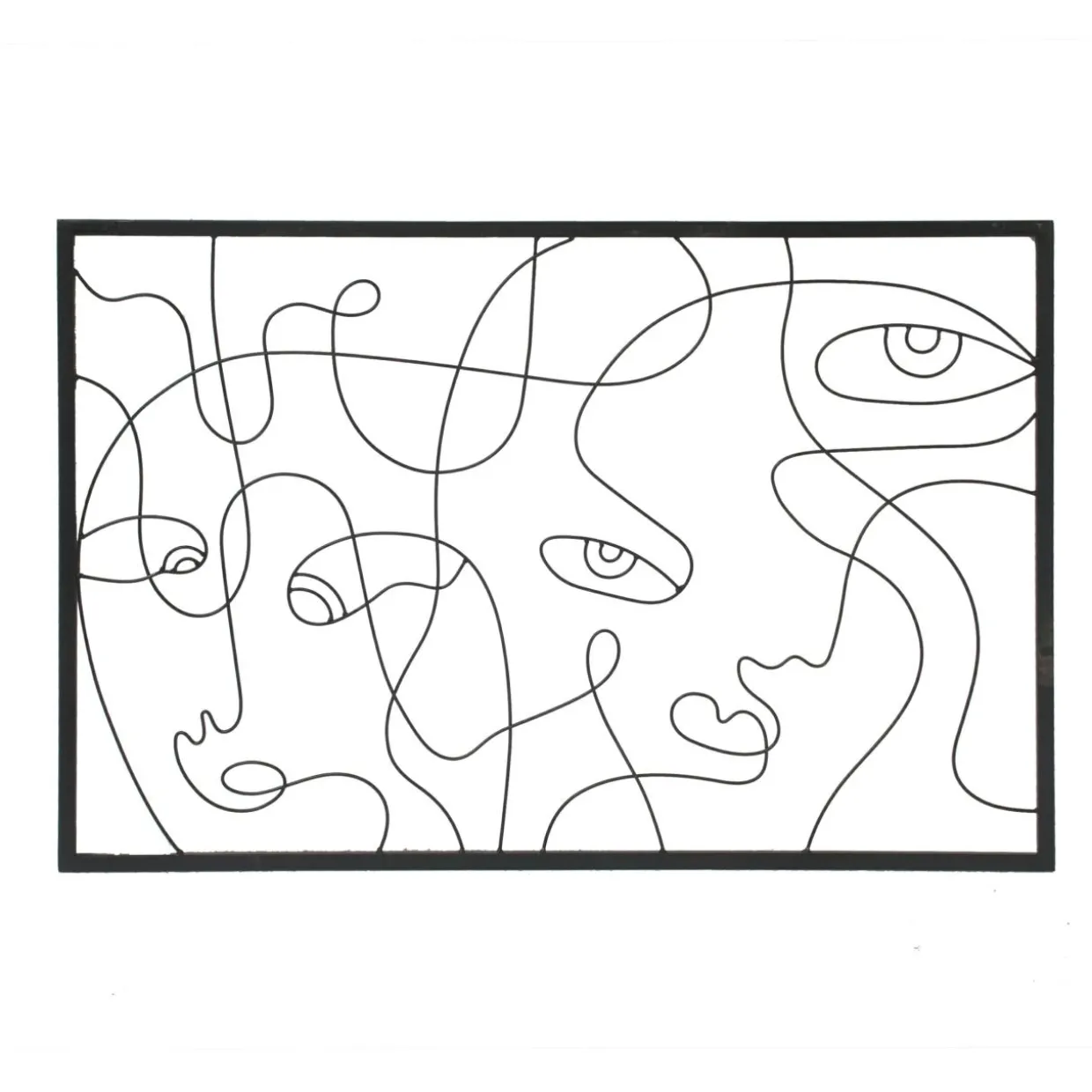 Décoration murale en métal (90 x H60 cm) Poker face Noir