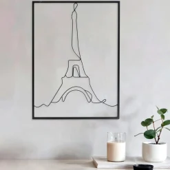 Décoration murale en métal (H45 cm) Tour Eiffel Noir