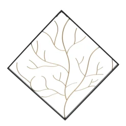 Décoration murale en métal (H49,5 cm) Arbre contemporain Noir et doré