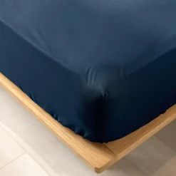 Drap housse coton bio (160 x 200 cm) Biolina Bleu nuit
