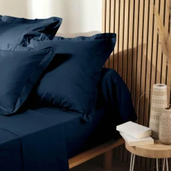 Drap housse coton bio (90 x 190 cm) Biolina Bleu nuit