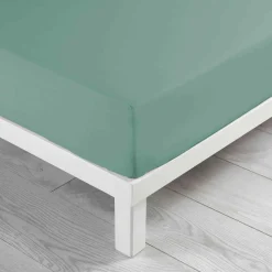 Drap housse coton lavé (160 x 200 cm) Linette Vert sauge