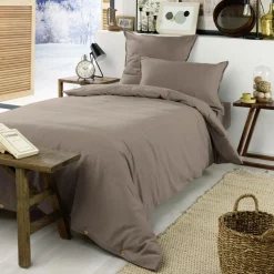 Drap housse flanelle de coton (90 x 200 cm) Nina Ficelle