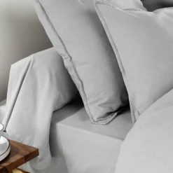 Drap housse flanelle de coton (90 x 190 cm) Théa Gris clair