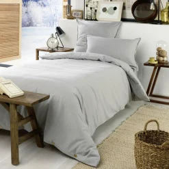 Drap housse flanelle de coton (90 x 190 cm) Théa Gris clair