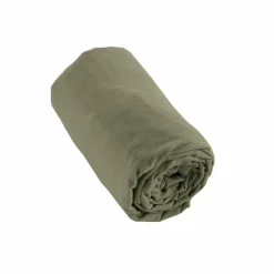 Drap housse flanelle de coton (140 x 200 cm) Nina Vert romarin