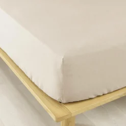 Drap housse flanelle de coton (160 x 200 cm) Nina Beige