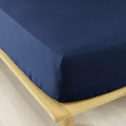 Drap housse flanelle de coton (90 x 200 cm) Nina Bleu nuit