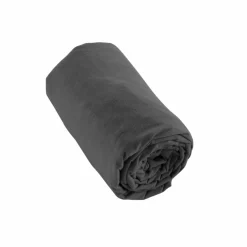 Drap housse flanelle de coton (140 x 190 cm) Théa Gris anthracite
