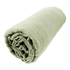 Drap housse gaze de coton (180 x 200 cm) Gaïa Vert tilleul