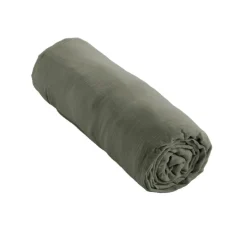 Drap housse gaze de coton (160 x 200 cm) Gaïa Vert romarin