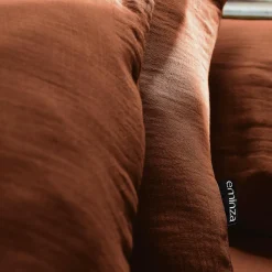 Drap housse gaze de coton (180 x 200 cm) Gaïa Terracotta