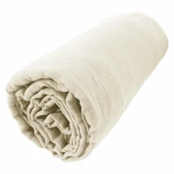 Drap housse gaze de coton (160 x 200 cm) Gaïa Beige pampa