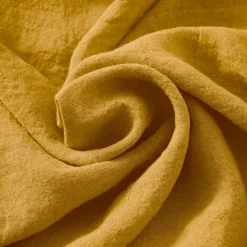 Drap housse lin lavé (180 x 200 cm) Louise Jaune moutarde