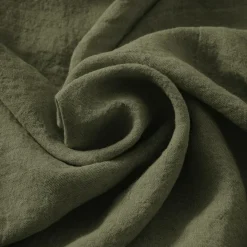 Drap housse lin lavé (160 x 200 cm) Louise Vert romarin