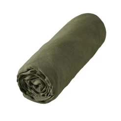 Drap housse lin lavé (180 x 200 cm) Louise Vert romarin