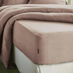 Drap housse lyocell Tencel™ lavé (90 x 200 cm) Olivia Rose blush