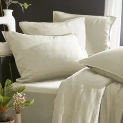 Drap housse lyocell Tencel™ lavé (140 x 200 cm) Olivia Beige pampa