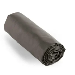 Drap housse percale de coton (90 x 200 cm) Cali Gris anthracite