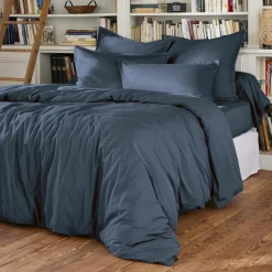 Drap housse percale de coton (90 x 200 cm) Cali Bleu marine