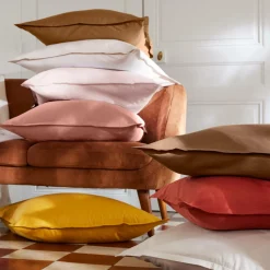 Drap housse percale de coton (90 x 200 cm) Cali Rose pêche
