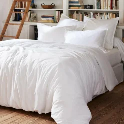 Drap housse percale de coton (90 x 200 cm) Cali Blanc