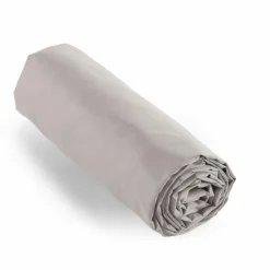Drap housse percale de coton (90 x 190 cm) Cali Gris clair