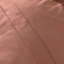Drap housse percale de coton (90 x 200 cm) Cali Bois de rose