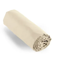 Drap housse percale de coton (160 x 200 cm) Cali Beige