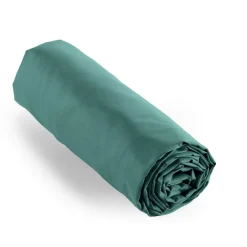 Drap housse percale de coton (140 x 190 cm) Cali Bleu canard