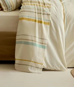 Drap plat coton lavé (280 x 310 cm) Hugo Jaune moutarde