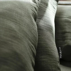 Drap plat gaze de coton (270 x 300 cm) Gaïa Vert romarin