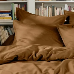 Drap plat percale de coton (180 x 290 cm) Cali Camel