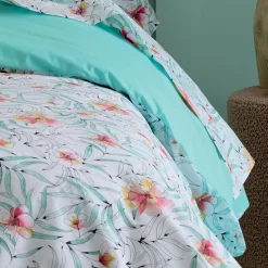 Drap plat percale de coton (280 x 325 cm) Roxane Multicolore