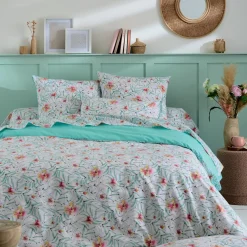 Drap plat percale de coton (280 x 325 cm) Roxane Multicolore