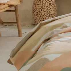 Drap plat percale de coton (240 x 310 cm) Land Beige Craie