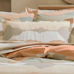 Drap plat percale de coton (280 x 325 cm) Land Beige Craie