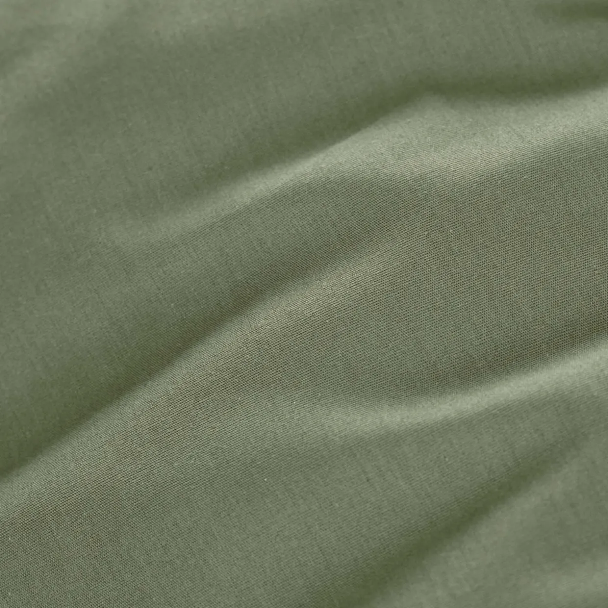 Drap plat percale de coton (240 x 300 cm) Cali Vert romarin
