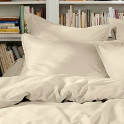 Drap plat percale de coton (180 x 290 cm) Cali Beige
